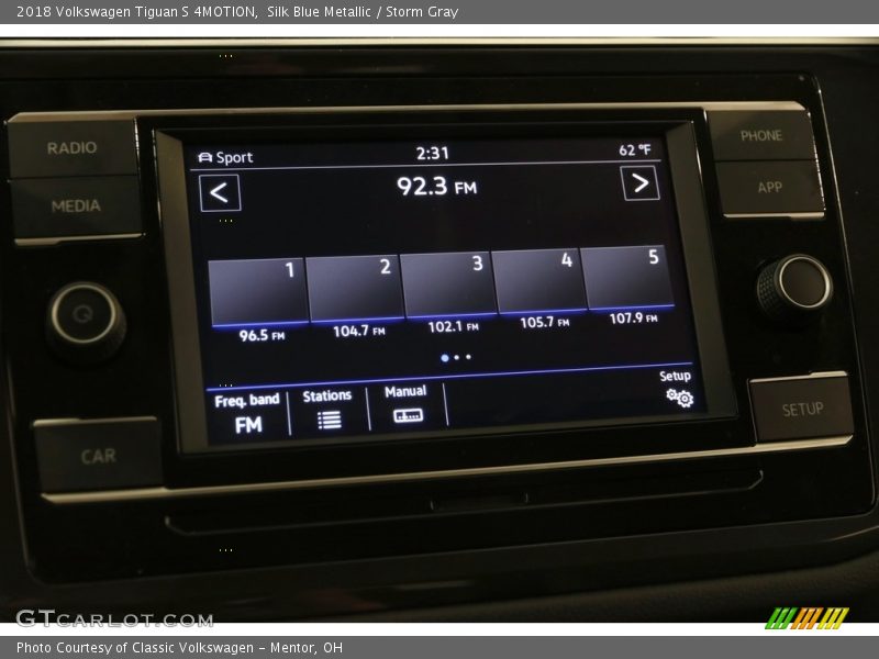 Silk Blue Metallic / Storm Gray 2018 Volkswagen Tiguan S 4MOTION