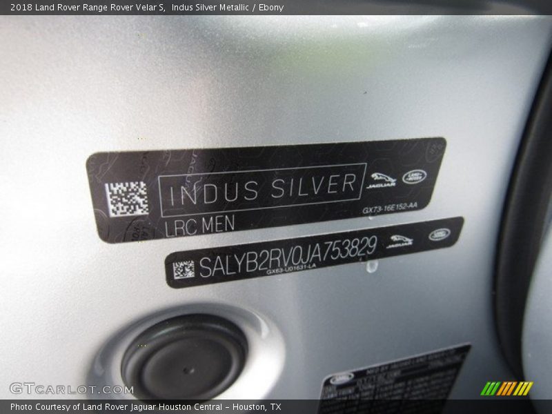 2018 Range Rover Velar S Indus Silver Metallic Color Code MEN