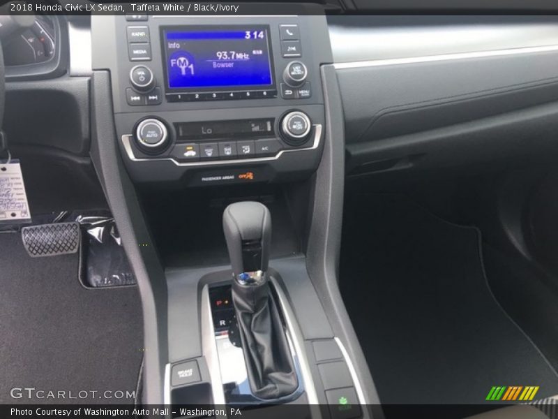 Taffeta White / Black/Ivory 2018 Honda Civic LX Sedan