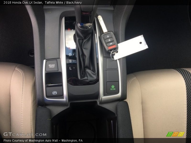 Taffeta White / Black/Ivory 2018 Honda Civic LX Sedan