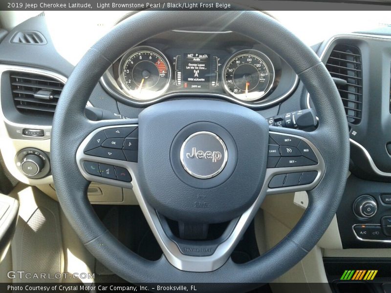 Light Brownstone Pearl / Black/Light Frost Beige 2019 Jeep Cherokee Latitude