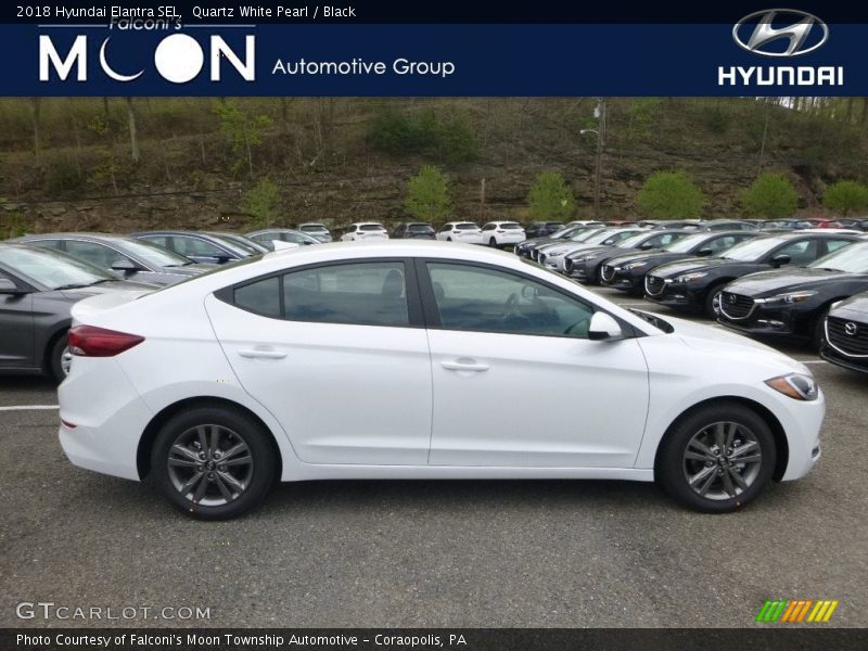 Quartz White Pearl / Black 2018 Hyundai Elantra SEL