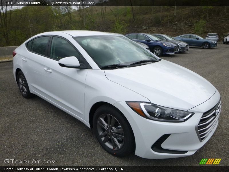 Quartz White Pearl / Black 2018 Hyundai Elantra SEL