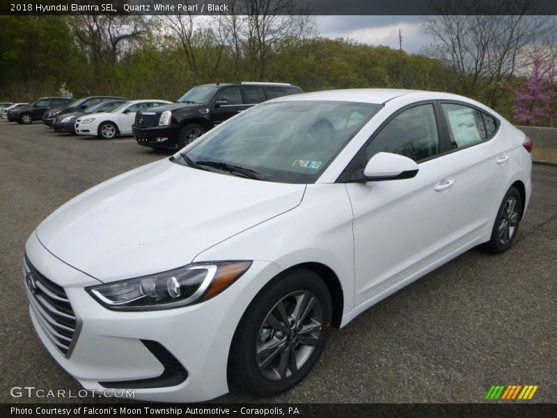 Quartz White Pearl / Black 2018 Hyundai Elantra SEL