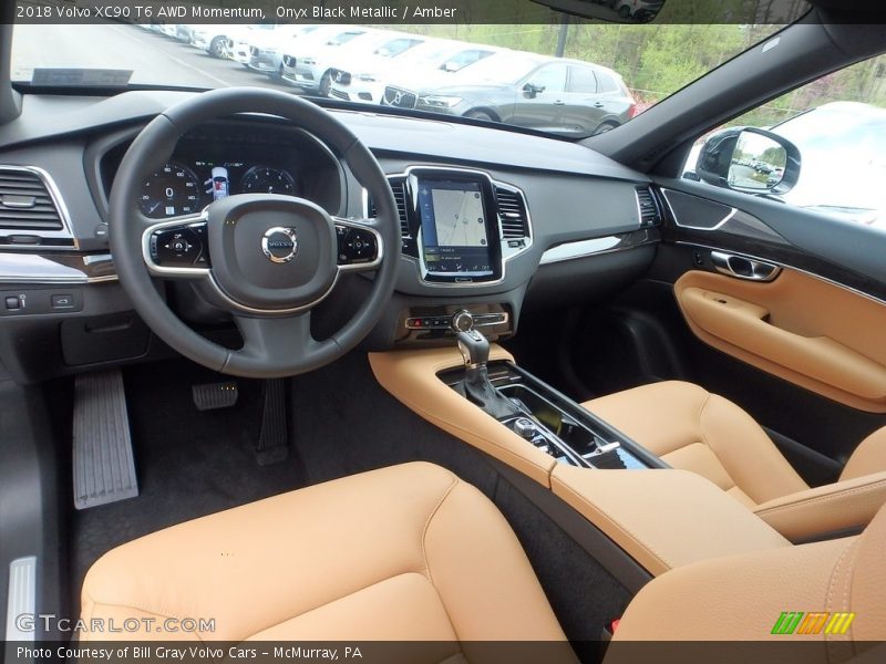 Onyx Black Metallic / Amber 2018 Volvo XC90 T6 AWD Momentum