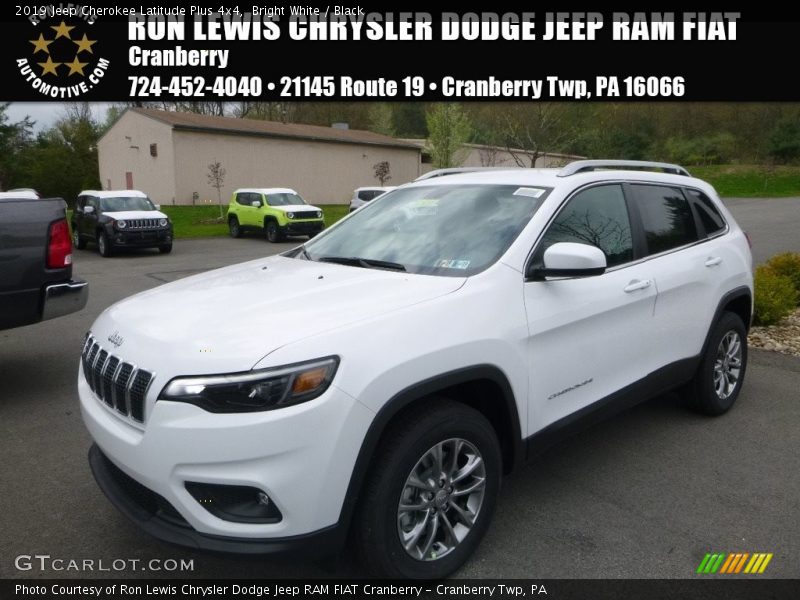 Bright White / Black 2019 Jeep Cherokee Latitude Plus 4x4