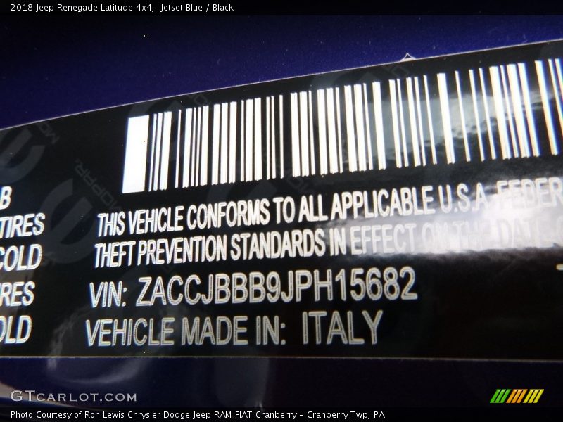 Jetset Blue / Black 2018 Jeep Renegade Latitude 4x4