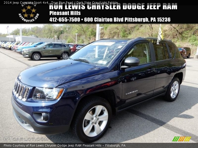 True Blue Pearl / Dark Slate Gray/Light Pebble 2014 Jeep Compass Sport 4x4