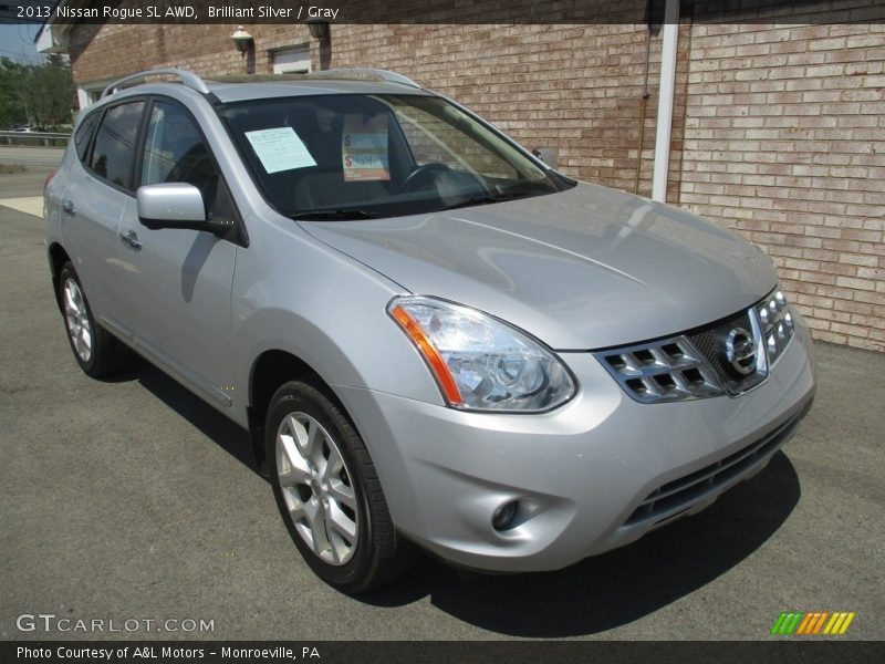 Brilliant Silver / Gray 2013 Nissan Rogue SL AWD