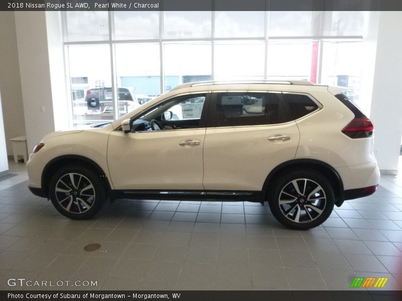 Pearl White / Charcoal 2018 Nissan Rogue SL AWD