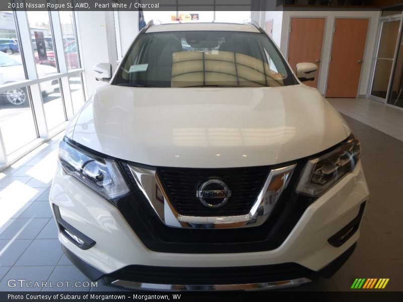 Pearl White / Charcoal 2018 Nissan Rogue SL AWD