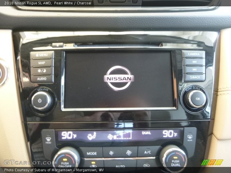 Pearl White / Charcoal 2018 Nissan Rogue SL AWD