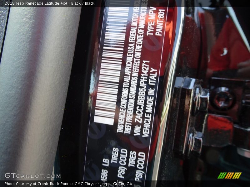 Black / Black 2018 Jeep Renegade Latitude 4x4
