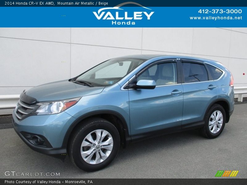 Mountain Air Metallic / Beige 2014 Honda CR-V EX AWD