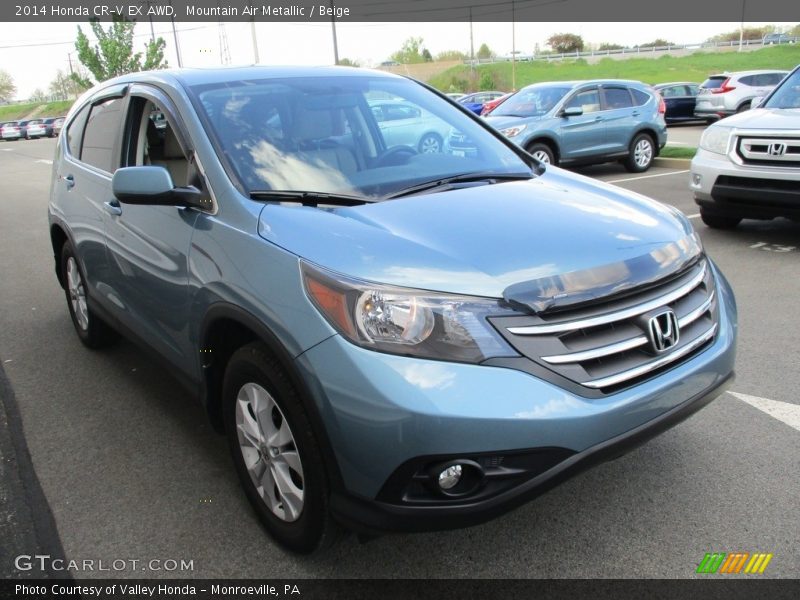 Mountain Air Metallic / Beige 2014 Honda CR-V EX AWD
