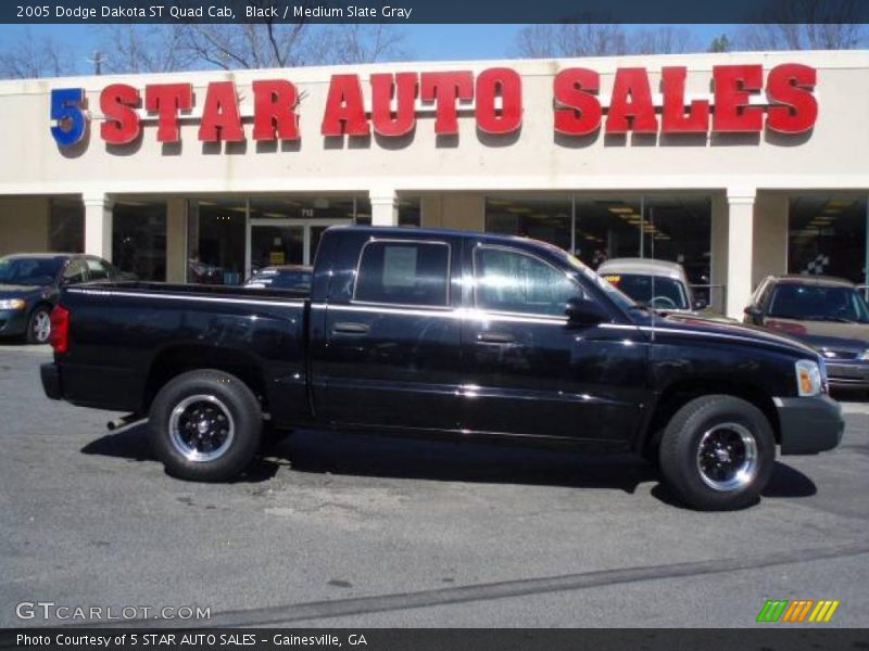 Black / Medium Slate Gray 2005 Dodge Dakota ST Quad Cab