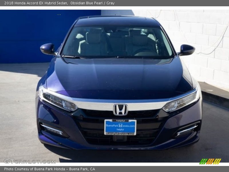 Obsidian Blue Pearl / Gray 2018 Honda Accord EX Hybrid Sedan