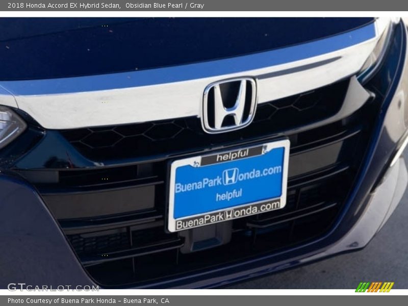 Obsidian Blue Pearl / Gray 2018 Honda Accord EX Hybrid Sedan