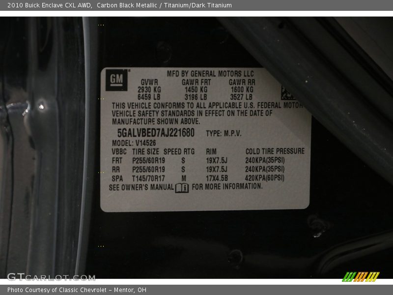 Carbon Black Metallic / Titanium/Dark Titanium 2010 Buick Enclave CXL AWD