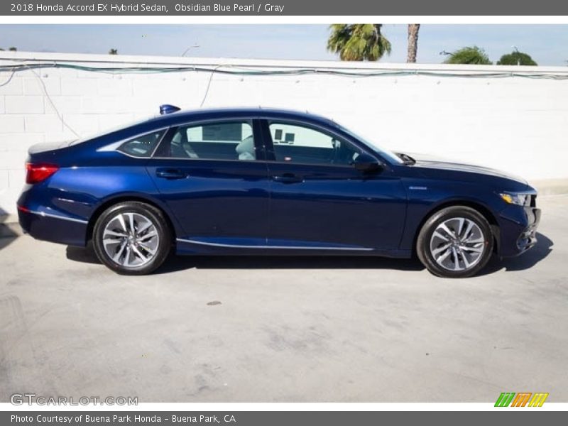 Obsidian Blue Pearl / Gray 2018 Honda Accord EX Hybrid Sedan