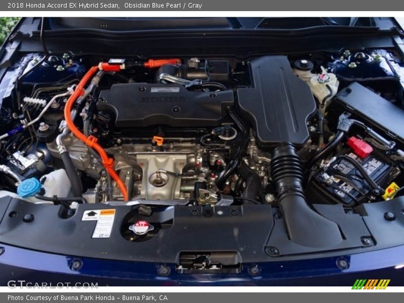 Obsidian Blue Pearl / Gray 2018 Honda Accord EX Hybrid Sedan