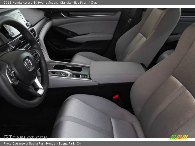 Obsidian Blue Pearl / Gray 2018 Honda Accord EX Hybrid Sedan
