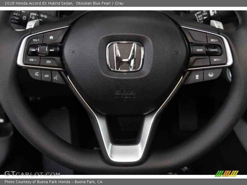 Obsidian Blue Pearl / Gray 2018 Honda Accord EX Hybrid Sedan