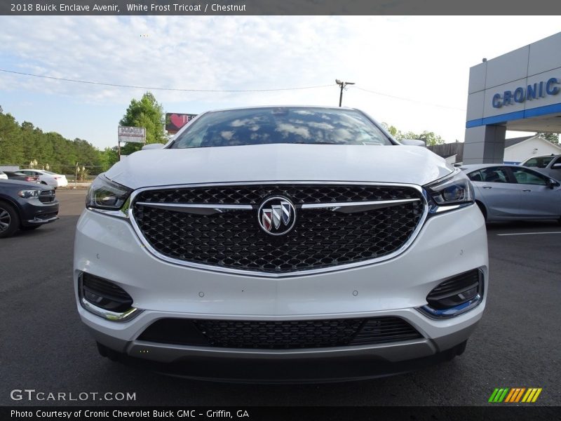 White Frost Tricoat / Chestnut 2018 Buick Enclave Avenir