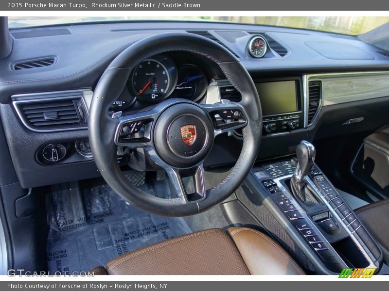 Rhodium Silver Metallic / Saddle Brown 2015 Porsche Macan Turbo