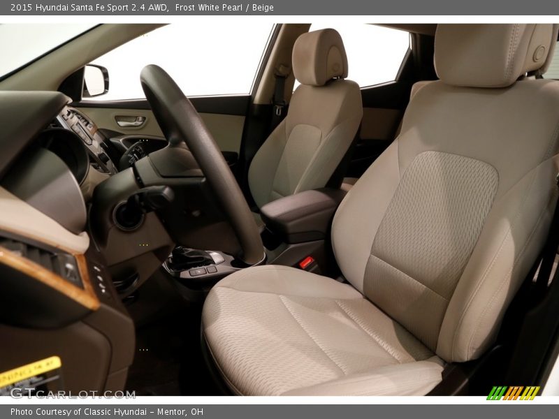 Frost White Pearl / Beige 2015 Hyundai Santa Fe Sport 2.4 AWD