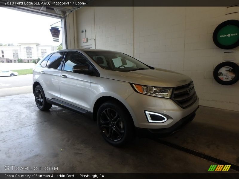 Ingot Silver / Ebony 2018 Ford Edge SEL AWD