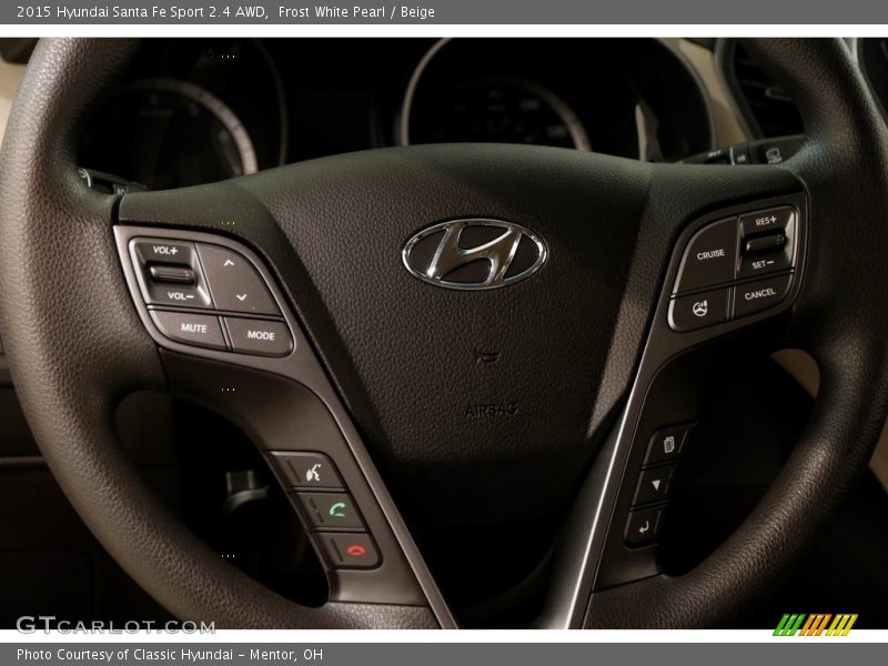 Frost White Pearl / Beige 2015 Hyundai Santa Fe Sport 2.4 AWD