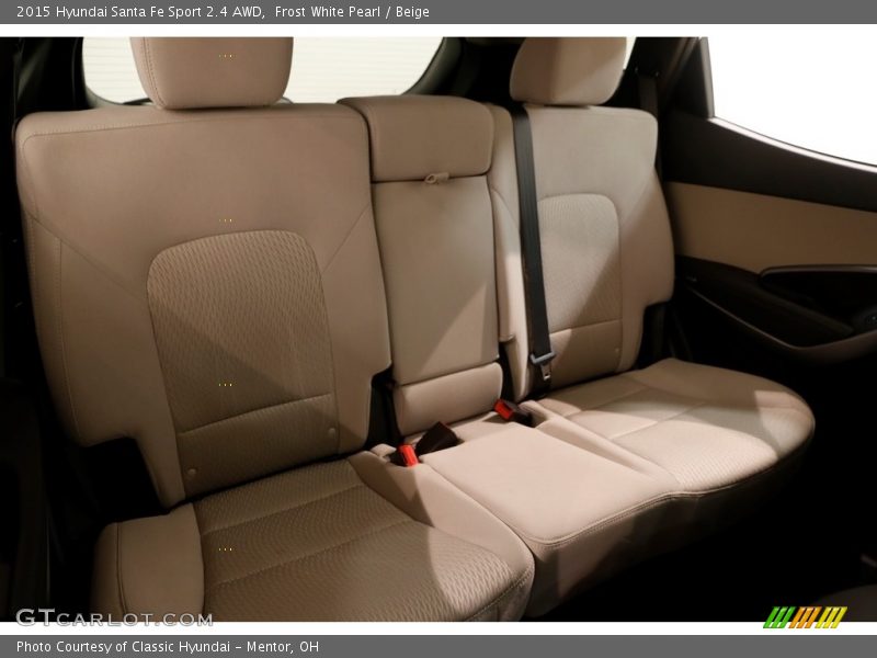 Frost White Pearl / Beige 2015 Hyundai Santa Fe Sport 2.4 AWD