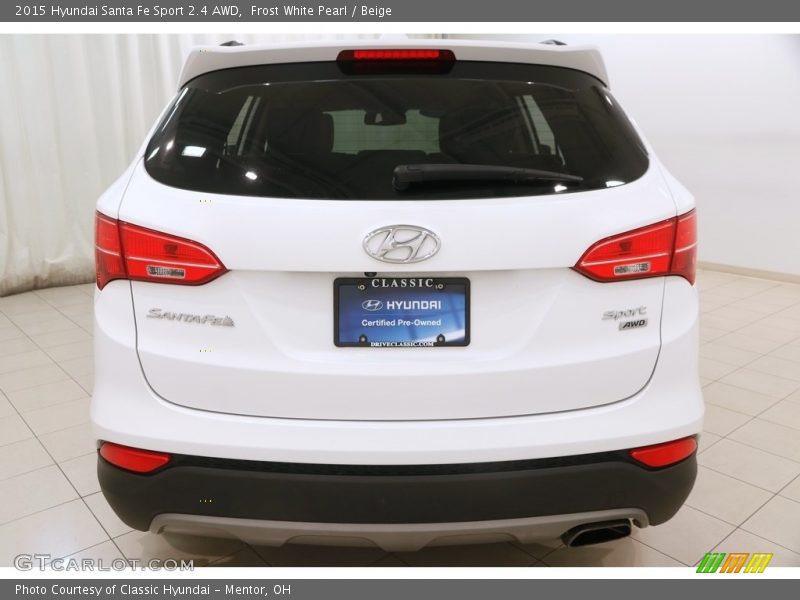 Frost White Pearl / Beige 2015 Hyundai Santa Fe Sport 2.4 AWD
