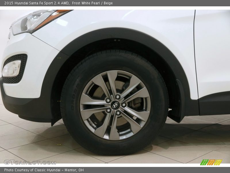 Frost White Pearl / Beige 2015 Hyundai Santa Fe Sport 2.4 AWD