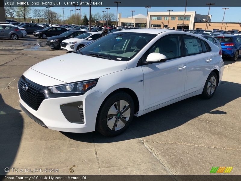 Ceramic White / Beige 2018 Hyundai Ioniq Hybrid Blue