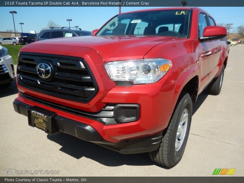 Barcelona Red Metallic / Cement Gray 2018 Toyota Tacoma SR Double Cab 4x4