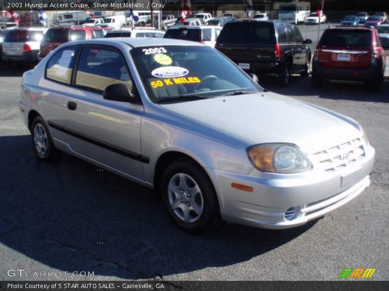 Silver Mist Metallic / Gray 2003 Hyundai Accent Coupe