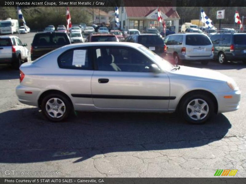 Silver Mist Metallic / Gray 2003 Hyundai Accent Coupe