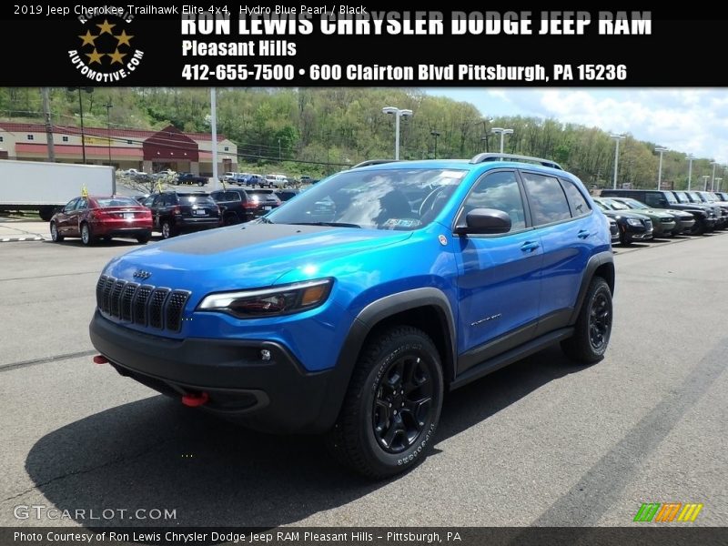 Hydro Blue Pearl / Black 2019 Jeep Cherokee Trailhawk Elite 4x4