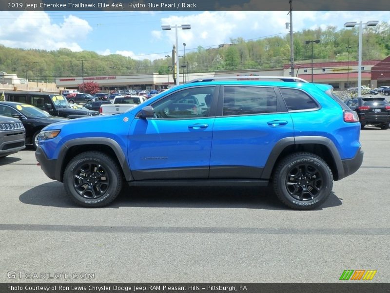 Hydro Blue Pearl / Black 2019 Jeep Cherokee Trailhawk Elite 4x4