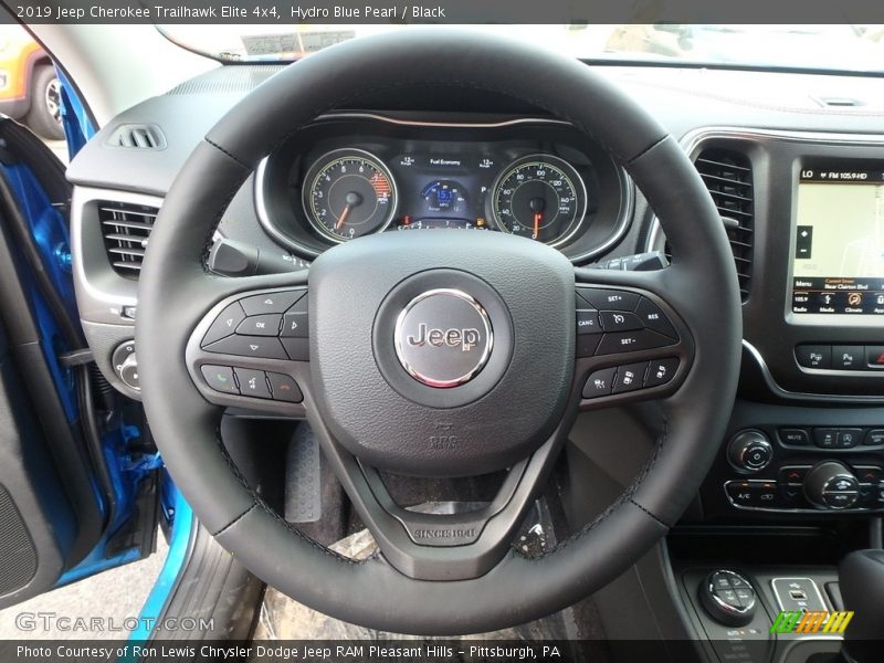 Hydro Blue Pearl / Black 2019 Jeep Cherokee Trailhawk Elite 4x4