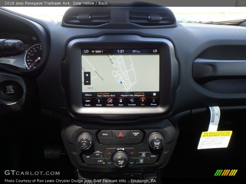 Controls of 2018 Renegade Trailhawk 4x4