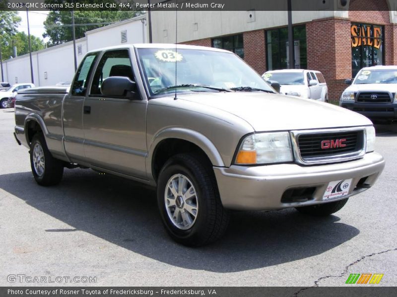 Pewter Metallic / Medium Gray 2003 GMC Sonoma SLS Extended Cab 4x4