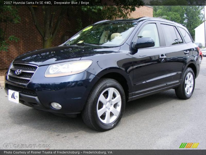 Deepwater Blue / Beige 2007 Hyundai Santa Fe SE 4WD
