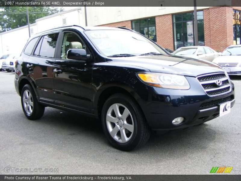 Deepwater Blue / Beige 2007 Hyundai Santa Fe SE 4WD