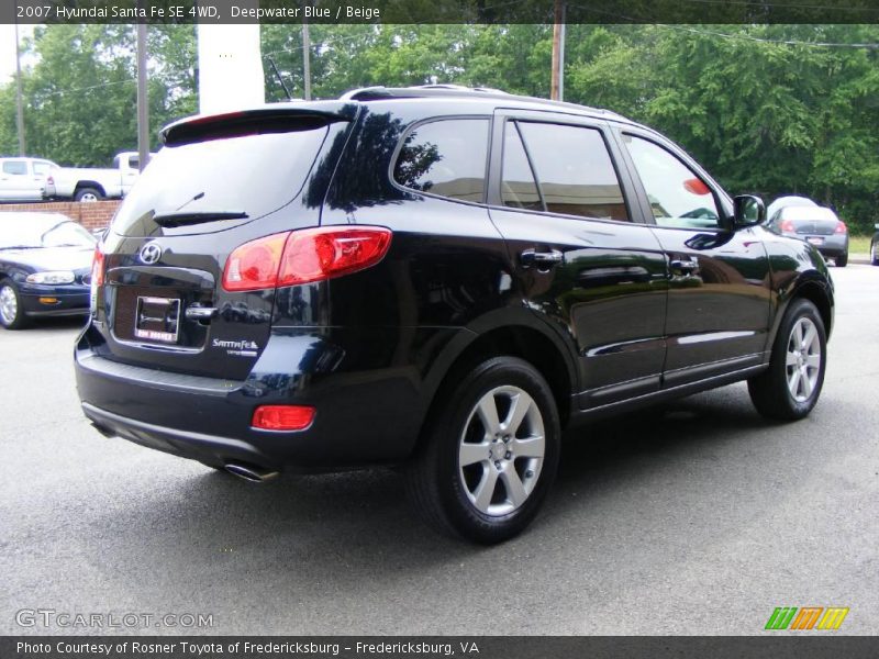 Deepwater Blue / Beige 2007 Hyundai Santa Fe SE 4WD