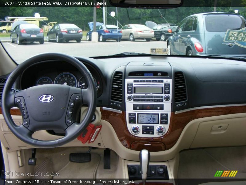 Deepwater Blue / Beige 2007 Hyundai Santa Fe SE 4WD