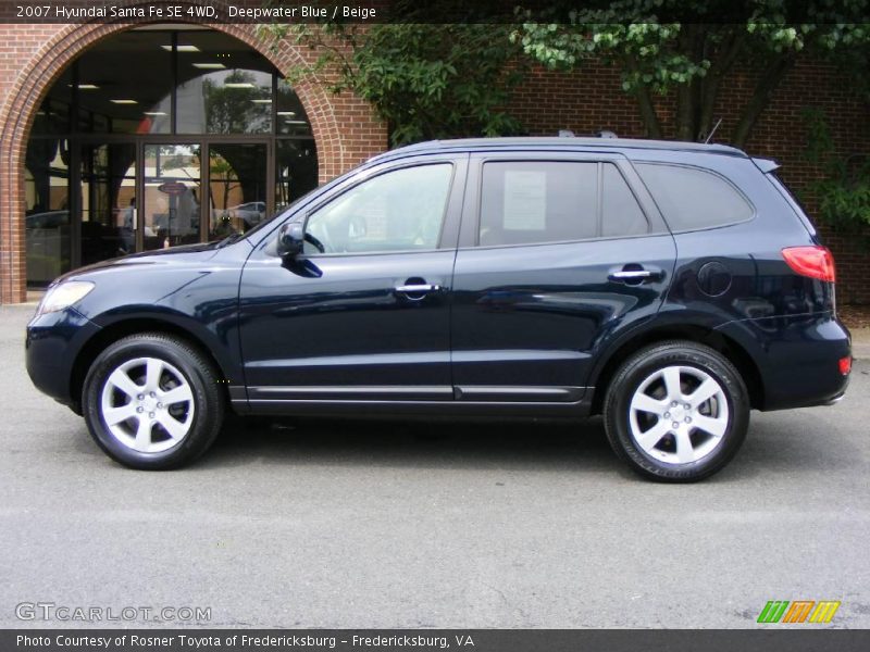 Deepwater Blue / Beige 2007 Hyundai Santa Fe SE 4WD