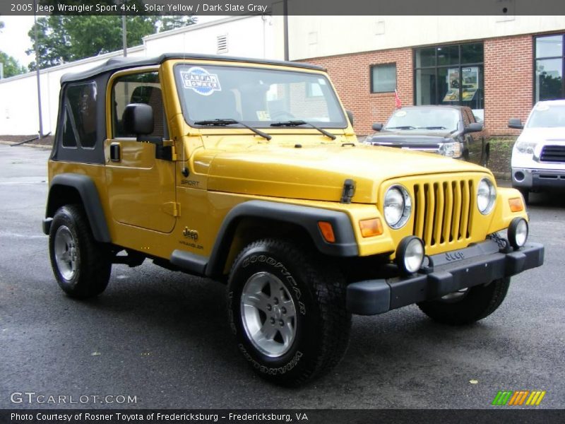 Solar Yellow / Dark Slate Gray 2005 Jeep Wrangler Sport 4x4